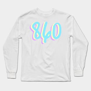 Connecticut 860 Area Code Long Sleeve T-Shirt